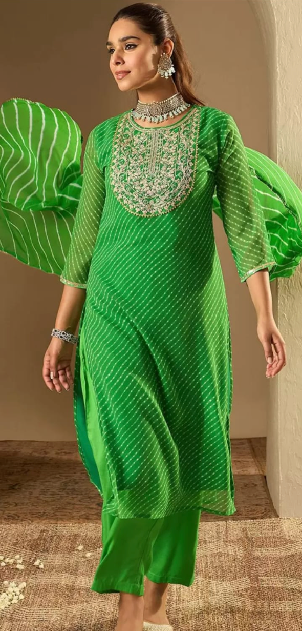 Emerald Mirror Bloom Salwar Kameez Set