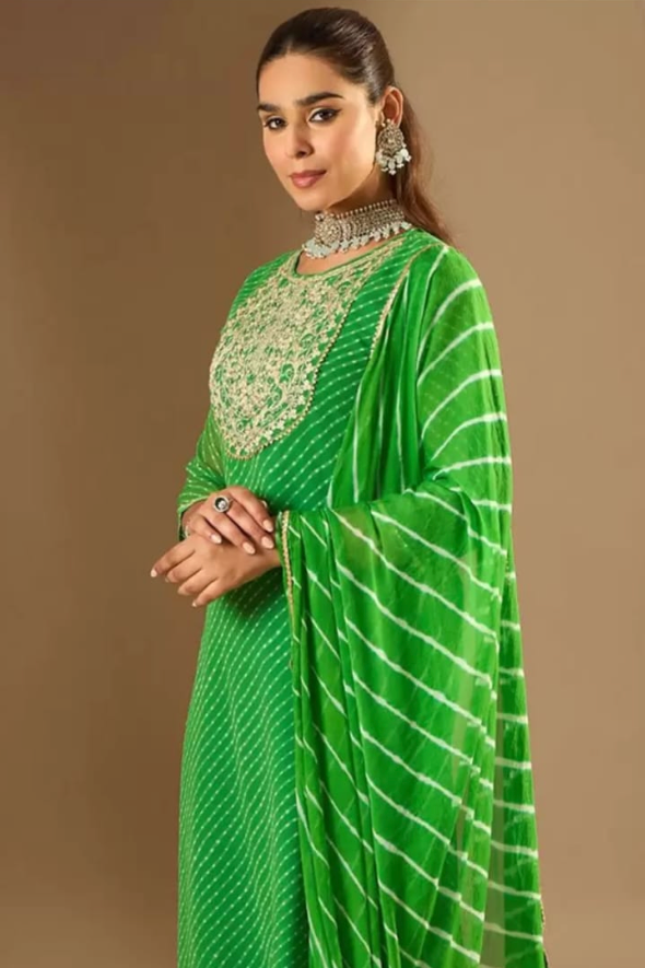 Emerald Mirror Bloom Salwar Kameez Set