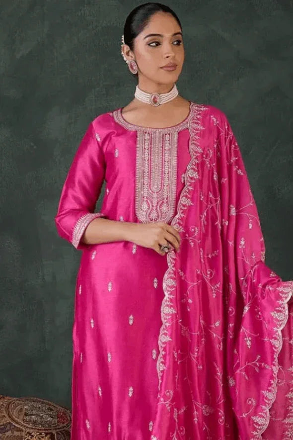 Gulbahar Fuchsia Salwar Kameez Set (Outside Ontario) - myethnicrentals