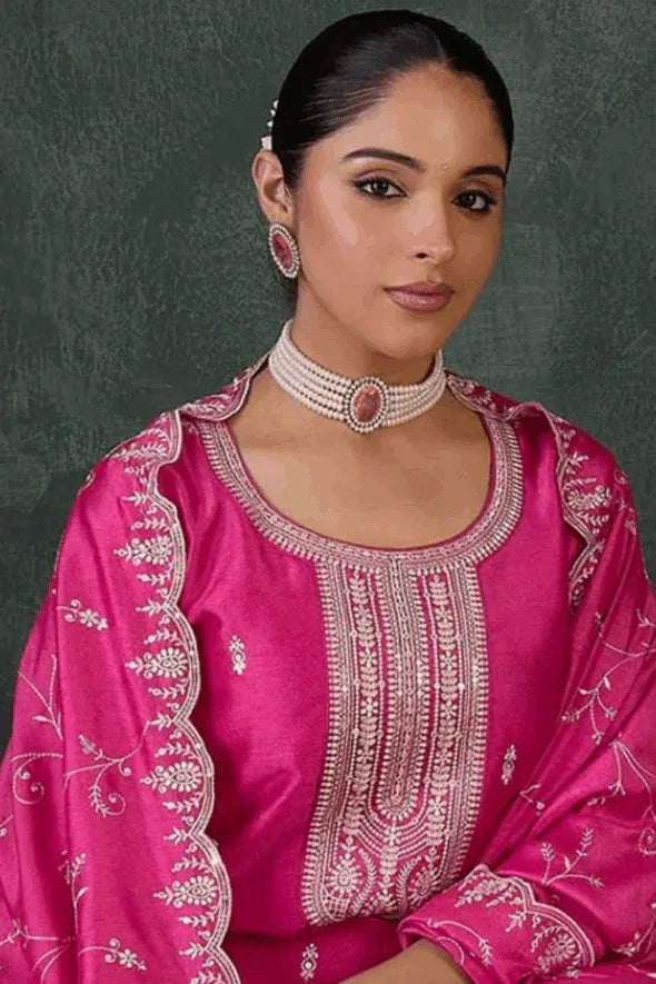 Gulbahar Fuchsia Salwar Kameez Set (Outside Ontario) - myethnicrentals