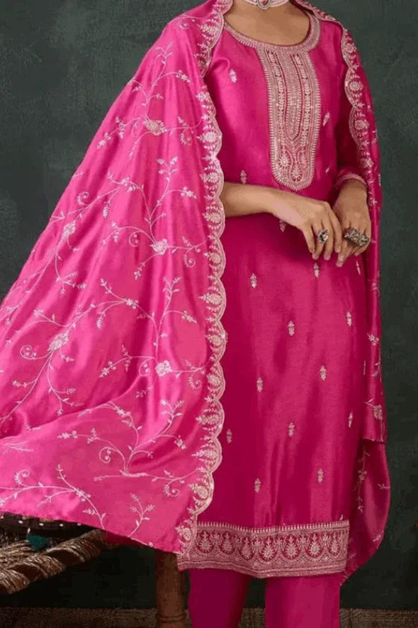Gulbahar Fuchsia Salwar Kameez Set (Outside Ontario) - myethnicrentals