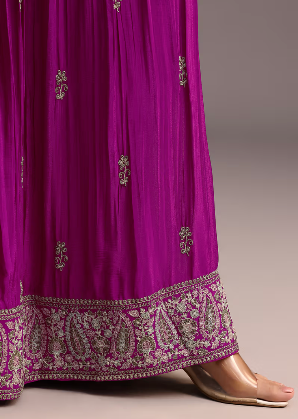 Purple Resham Embroidered Salwar Kameez
