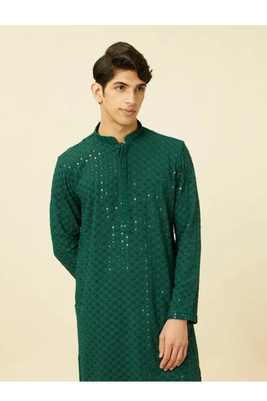 Emerald Mirror Embroidered Kurta (Outside Ontario)