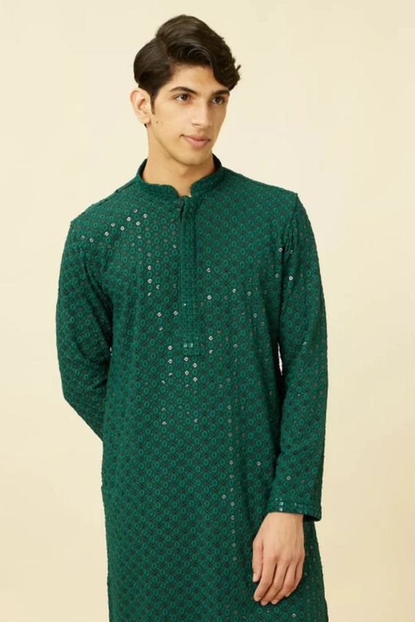 Emerald Mirror Embroidered Kurta