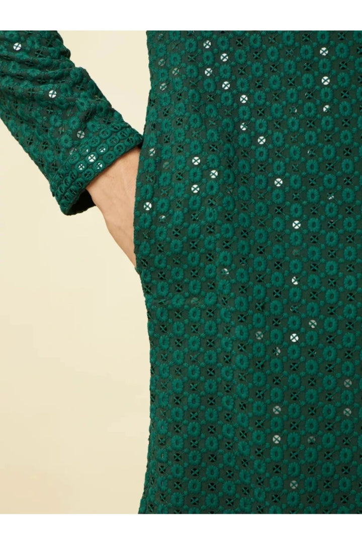 Emerald Mirror Embroidered Kurta (Outside Ontario)