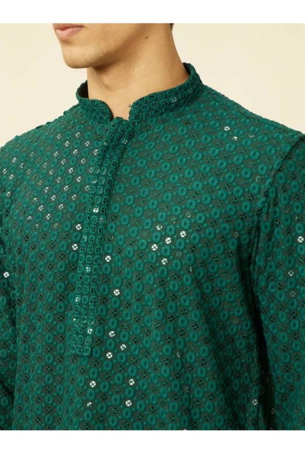 Emerald Mirror Embroidered Kurta