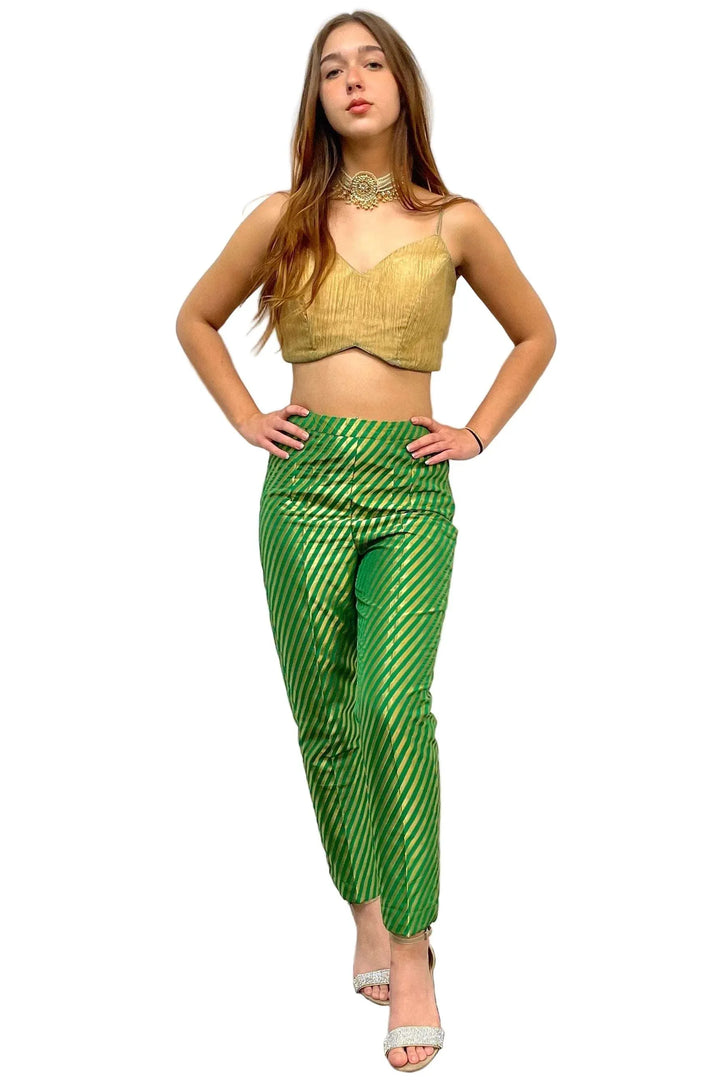 Striped Green Suit Pant - myethnicrentals
