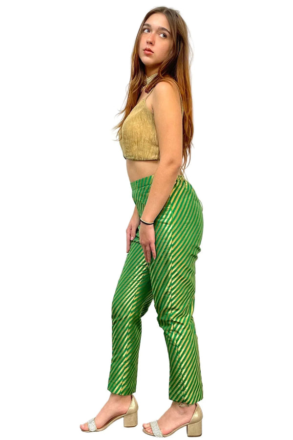 Striped Green Suit Pant - myethnicrentals
