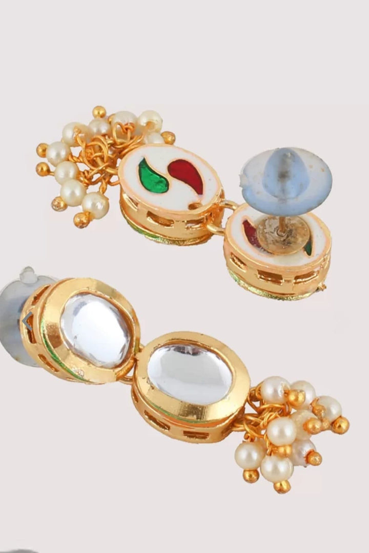 Gold-Plated White Kundan pearl Jewellery Set