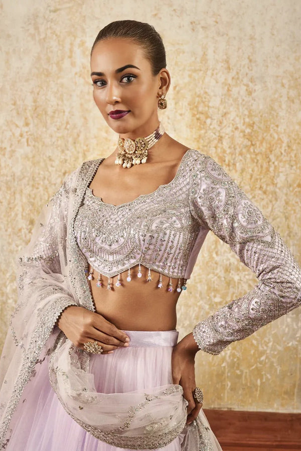 Lavender Embroidered Lehenga