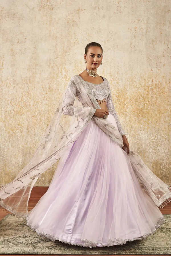Lavender Embroidered Lehenga