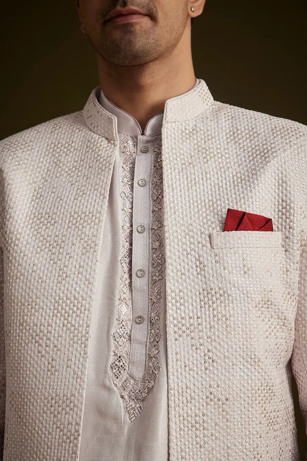 Purple & Lilac Ombre Sherwani with Embroidery