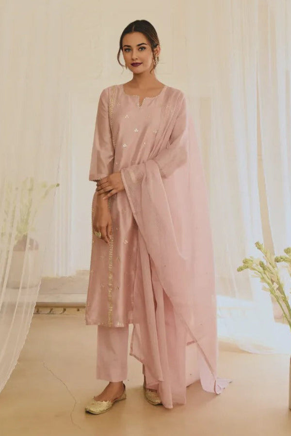 Blush Rose Gota Patti Embellished Kurta Set