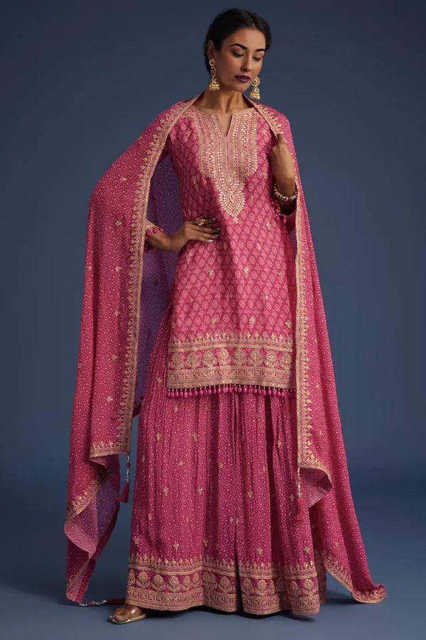 Pink Bandhani Print Salwar Kameez
