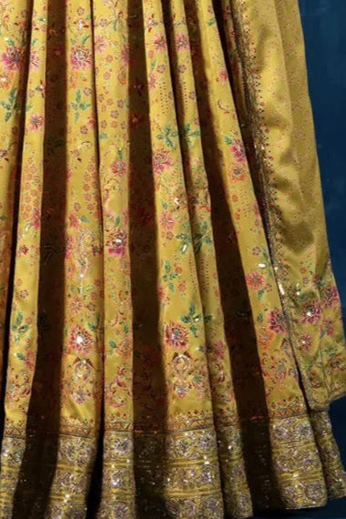 Sunlit Yellow Embroidered Crepe Silk Anarkali