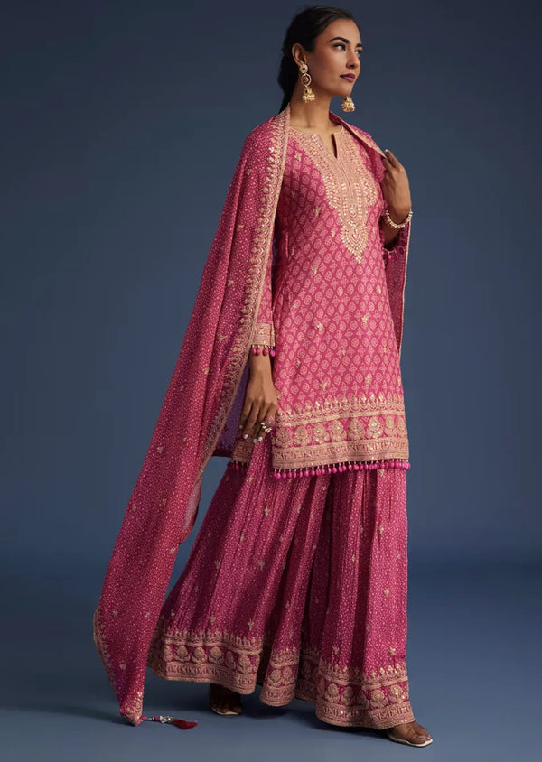 Pink Bandhani Print Salwar Kameez