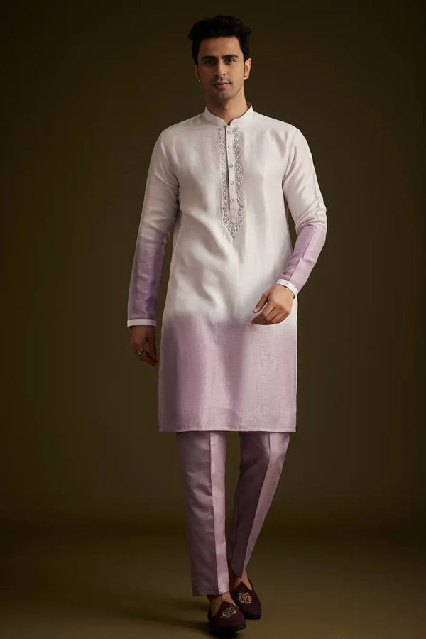 Purple & Lilac Ombre Sherwani with Embroidery