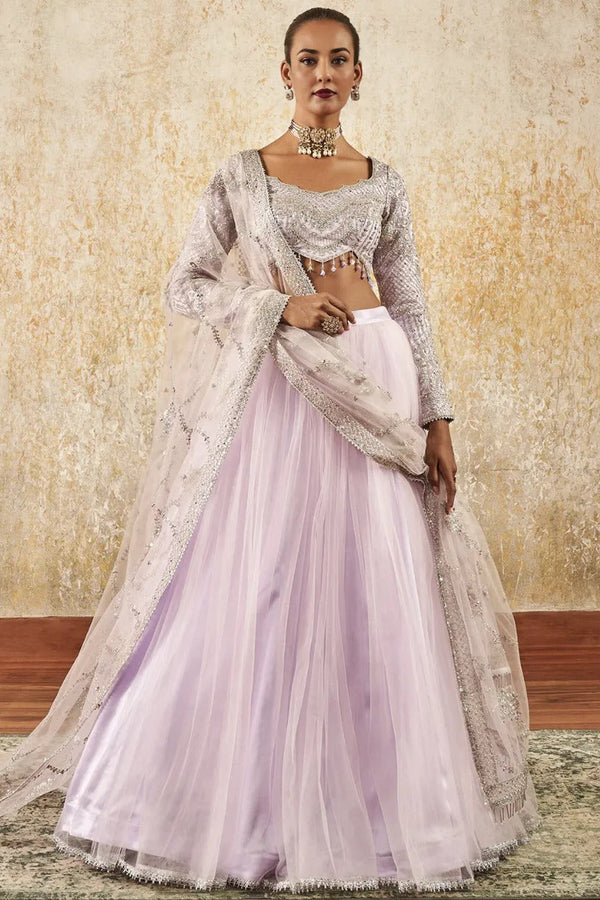 Lavender Embroidered Lehenga
