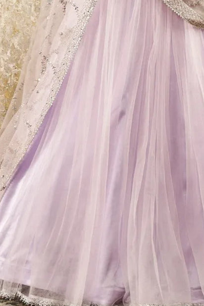 Lavender Embroidered Lehenga