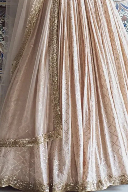 Champagne Gold Embroidered Luxe Lehenga