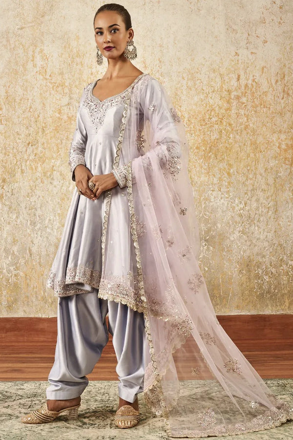 Lavender Grace Embroidered Patiala Suit