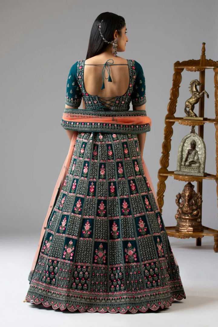 Ambrosial Teal Lehenga - myethnicrentals