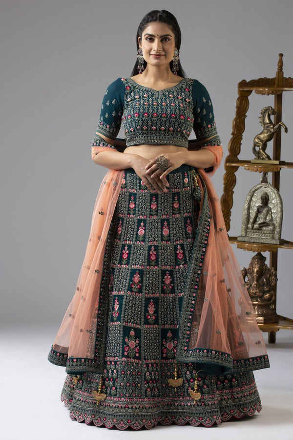 Ambrosial Teal Lehenga - myethnicrentals