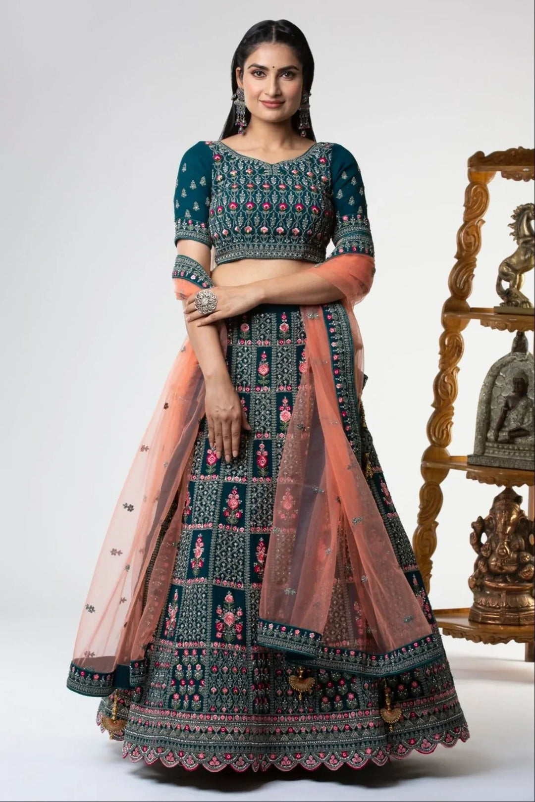 Ambrosial Teal Lehenga - myethnicrentals
