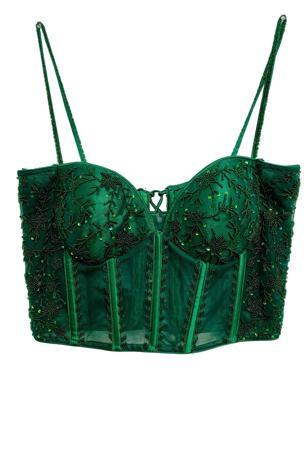 Emerald Corset Crop Top