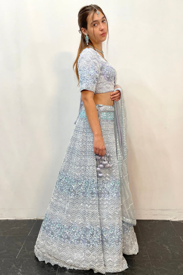 Icy blue - Jasmine lehenga