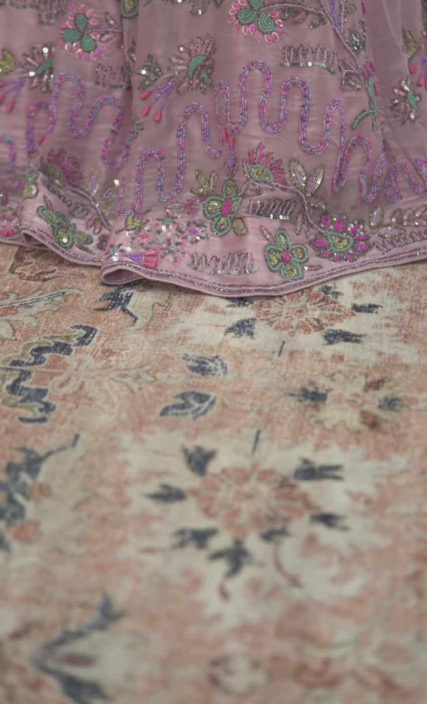 Lilac Bloom Sequin Embroidered Lehenga