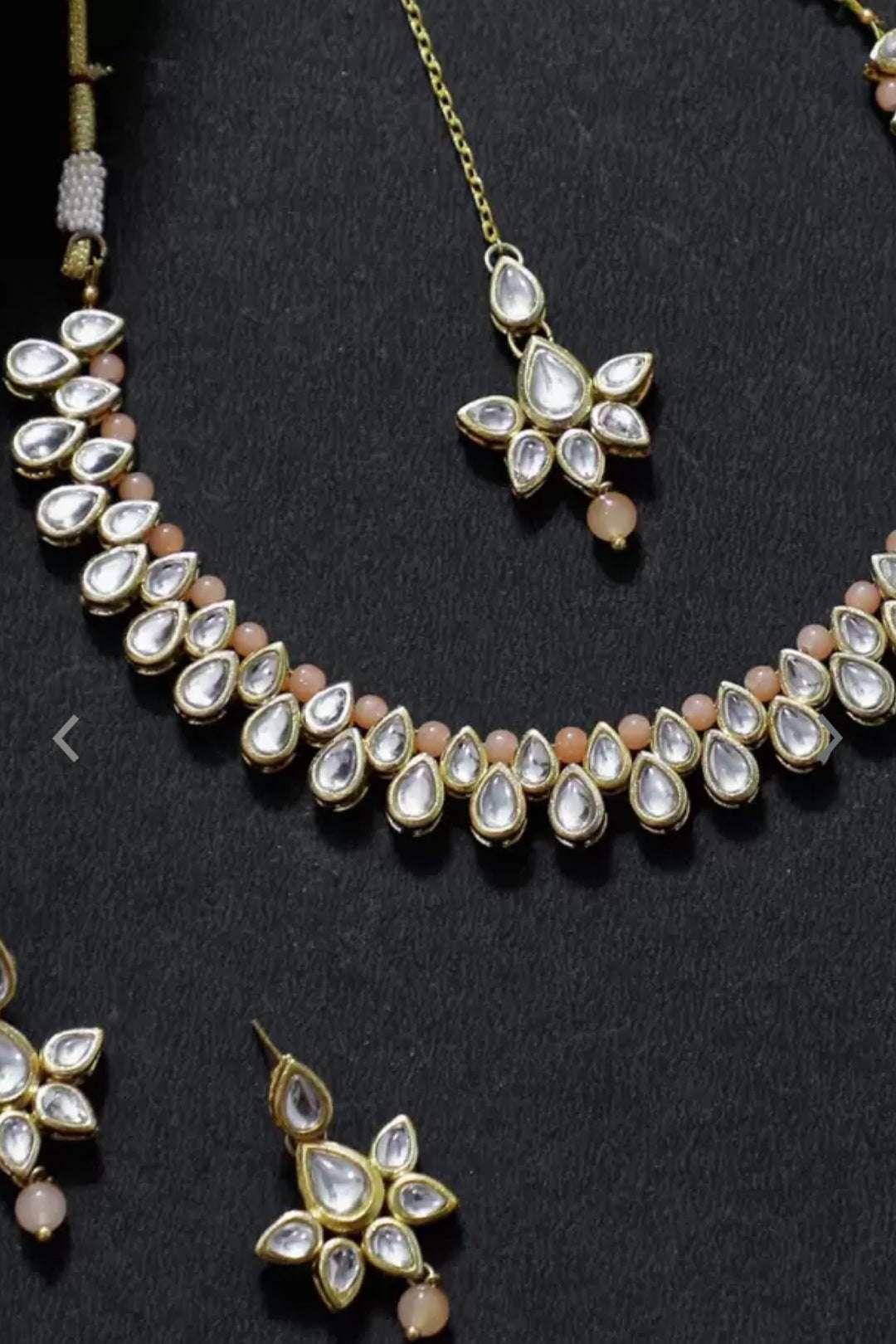 Stone - peach Jewellery Set (Outside Ontario) - myethnicrentals