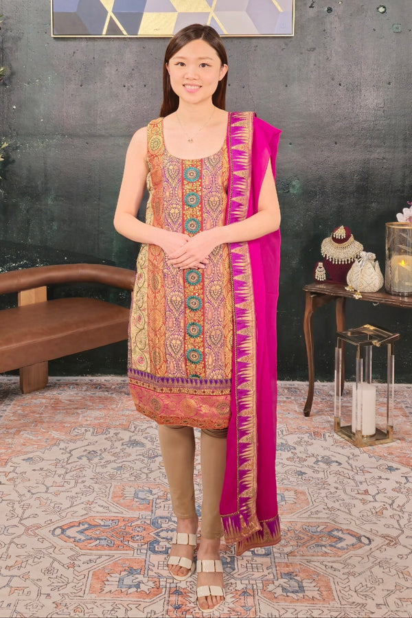 Brocade Purple Salwar Kameez