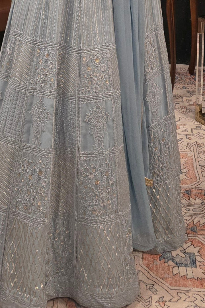 Blue embroidered Salwar Kameez (Anarkali)