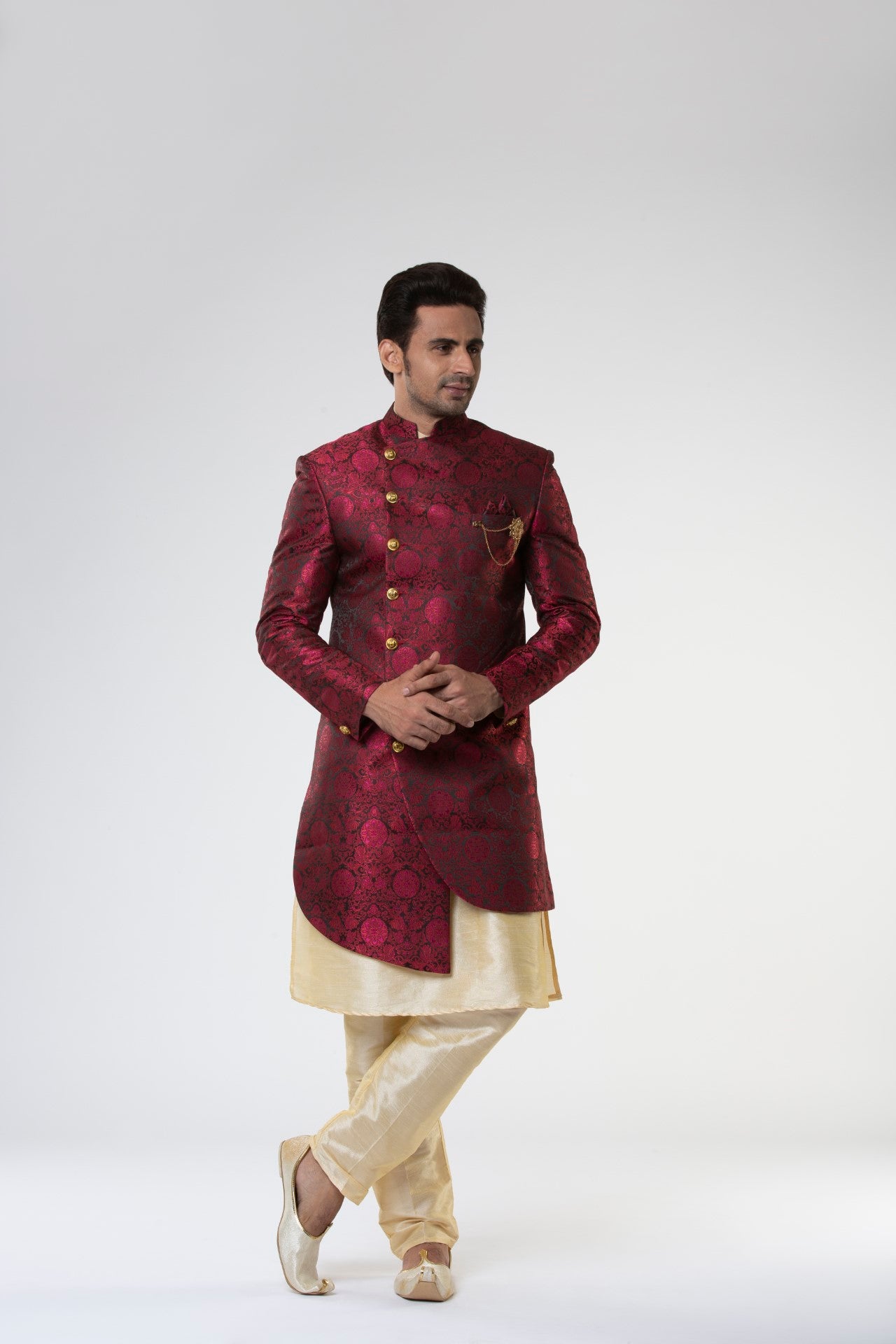 Indo western Asymmetric Sherwani myethnicrentals