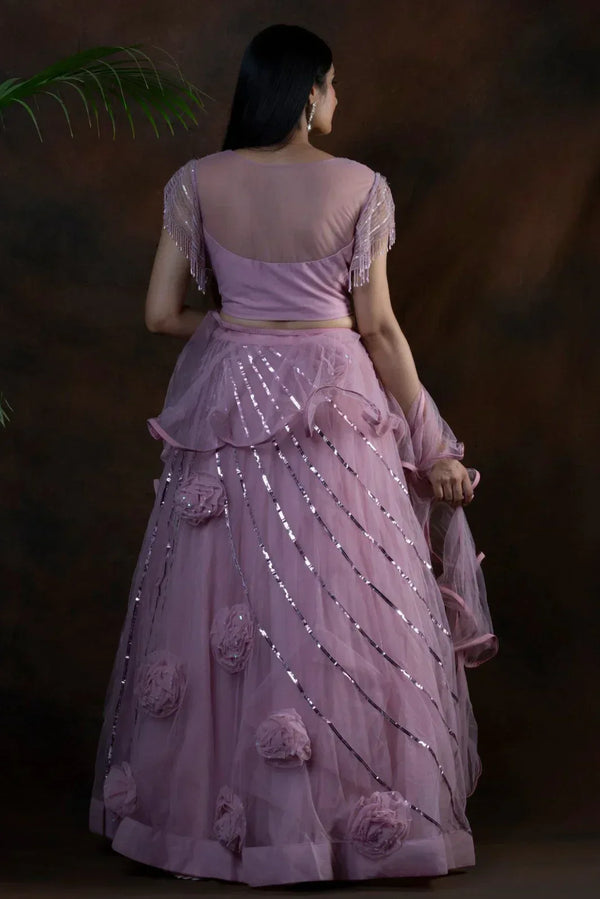 TASSEL AND TRAIL MAUVE LEHENGA (Outside Ontario) - myethnicrentals